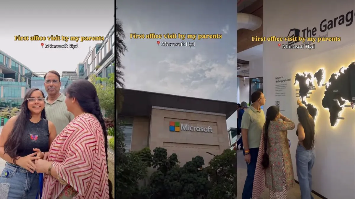 Microsoft Office Tour Video, Daughter gave surprise to parents, Microsoft Office Tour, Viral Video - India TV Hindi