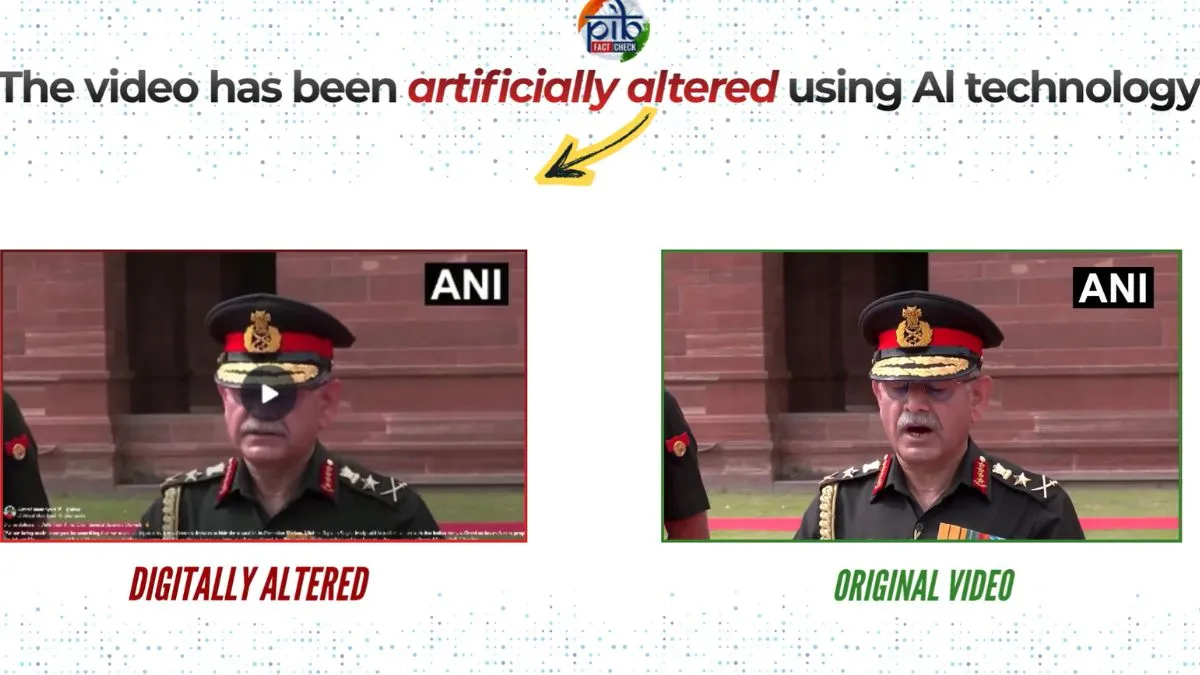 General Upendra Dwivedi Fake Video, PIB Fact Check, AI Deepfake Video- India TV Hindi