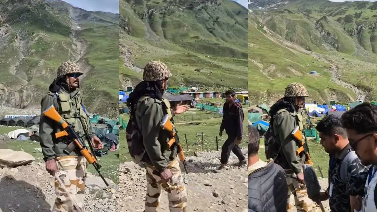श्रद्धालुओं का हौसला बढ़ाता ITBP जवान- India TV Hindi
