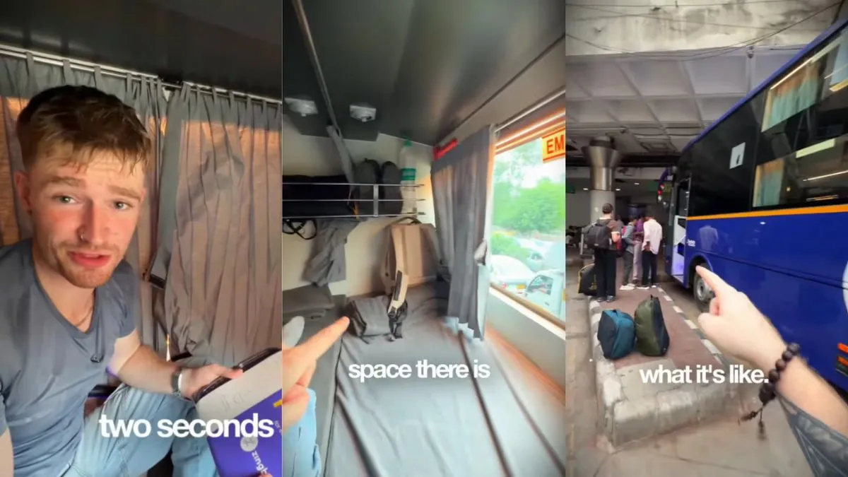 Foreign tourists reaction video, AC Sleeper Bus Video, sleeper bus video viral, viral video  - India TV Hindi