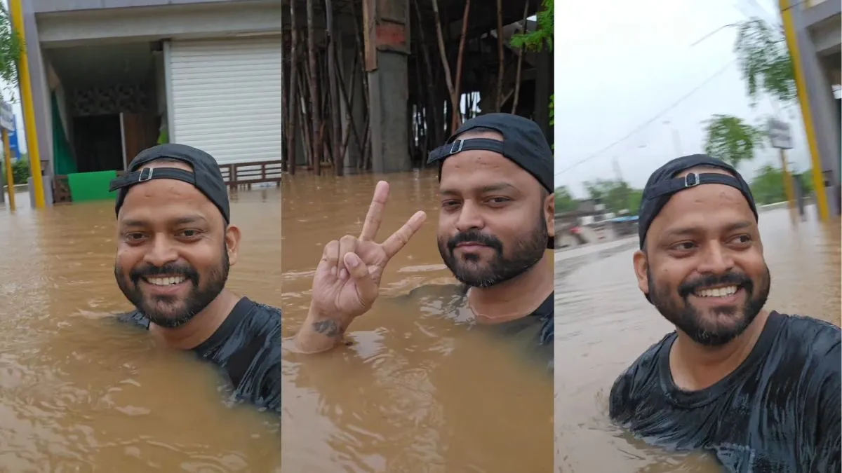 Gujarat Rain Video, Gujarat Viral Video after rain, Gujarat Bank Employee Video, Bandhan Bank Gujara- India TV Hindi