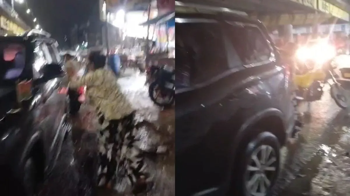 औरैया में सड़क पर साइड नहीं देने को लेकर बवाल, महिला ने लोहे की रॉड से स्कॉर्पियो के शीशे तोड़े