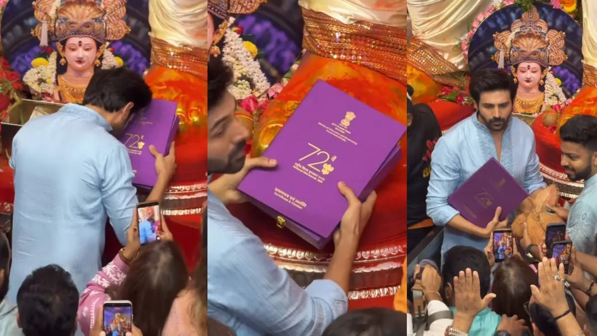 नेशनल अवॉर्ड लेकर सीधे लालबागचा राजा के दरबार पहुंचे कार्तिक आर्यन, बप्पा के चरणों में समर्पित किया सम्मान