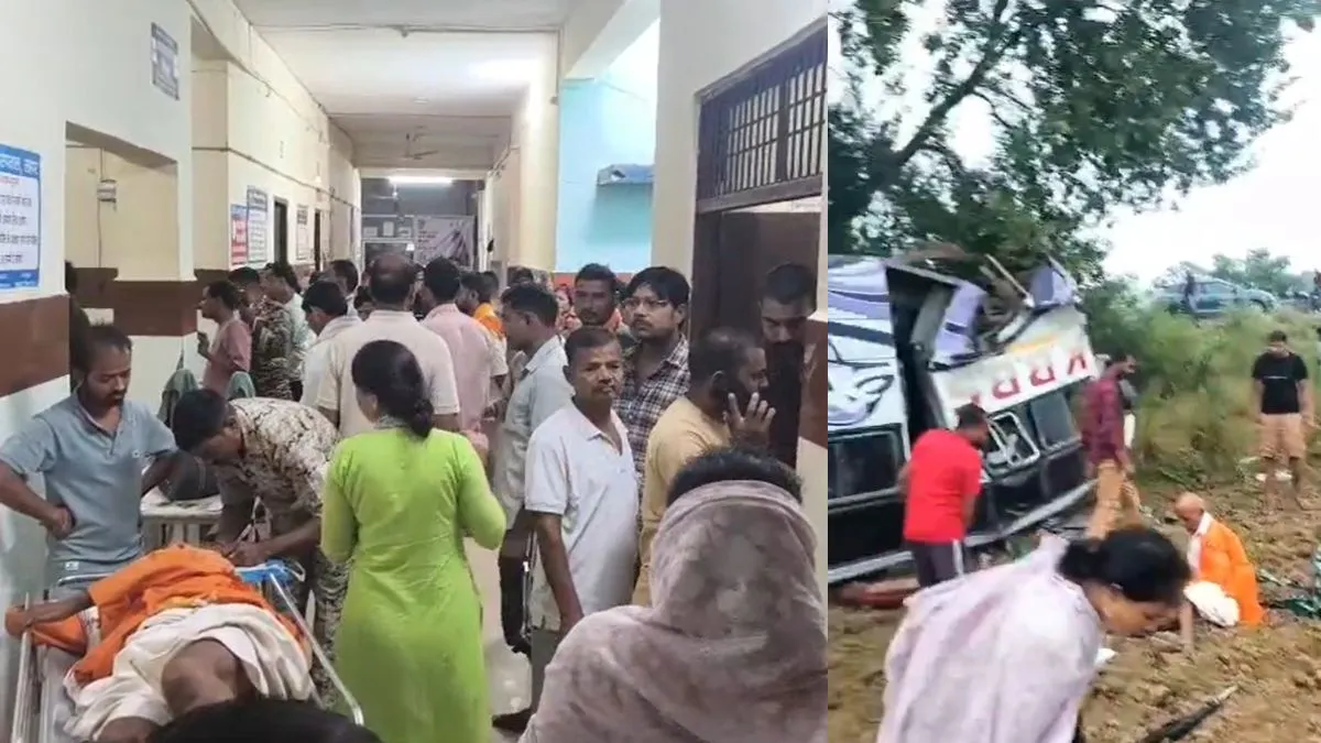 भिंड में दर्दनाक हादसा, शराब के नशे में था चालक, खेत में पलटी तेज रफ्तार बस, 15 यात्री घायल