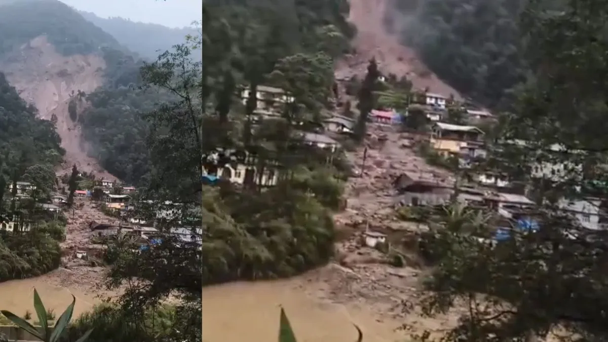 सिक्किम में लैंडस्लाइड से भारी नुकसान, कई घर तबाह, पहाड़ी से गांव की तरफ बहता दिखा मलबा; VIDEO आया सामने