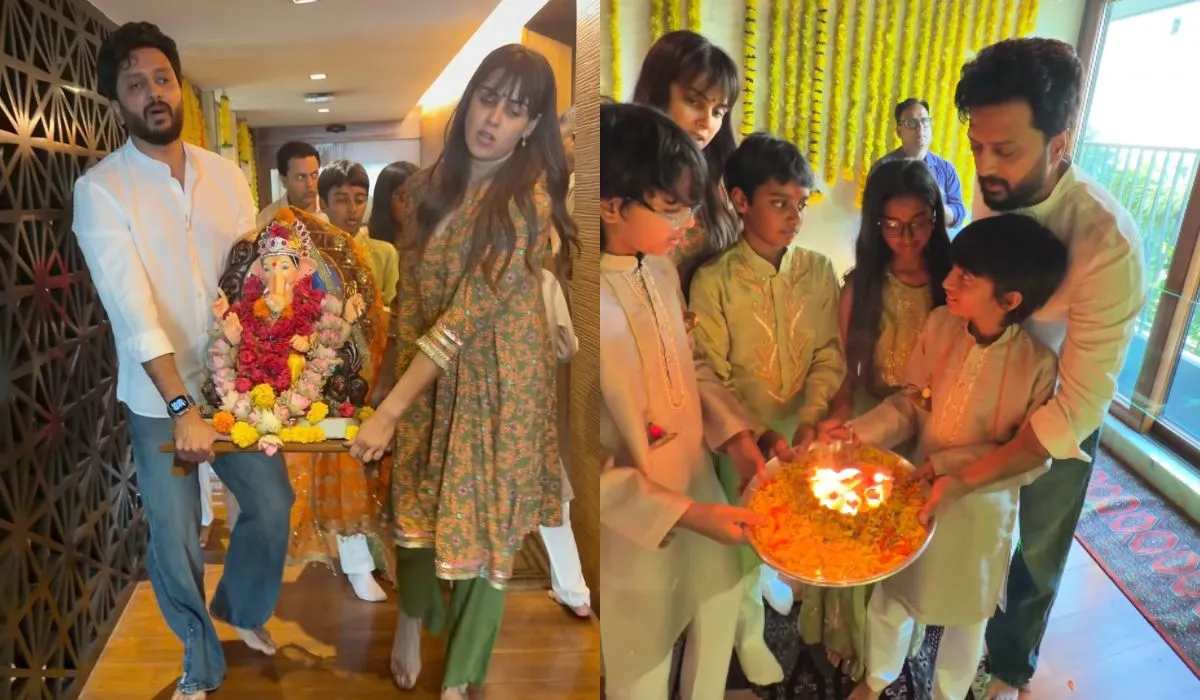 रितेश देशमुख-जेनेलिया ने बप्पा को दी विदाई, बच्चों संग की पूजा-अर्चना, शेयर किया वीडियो