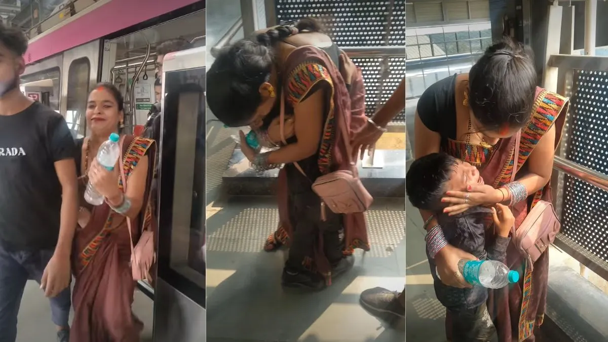 दिल्ली मेट्रो स्टेशन पर माता-पिता से बिछड़ गया था बच्चा, CISF को मिला तो रोते हुए दौड़कर आई मां; इमोशनल हुए लोग