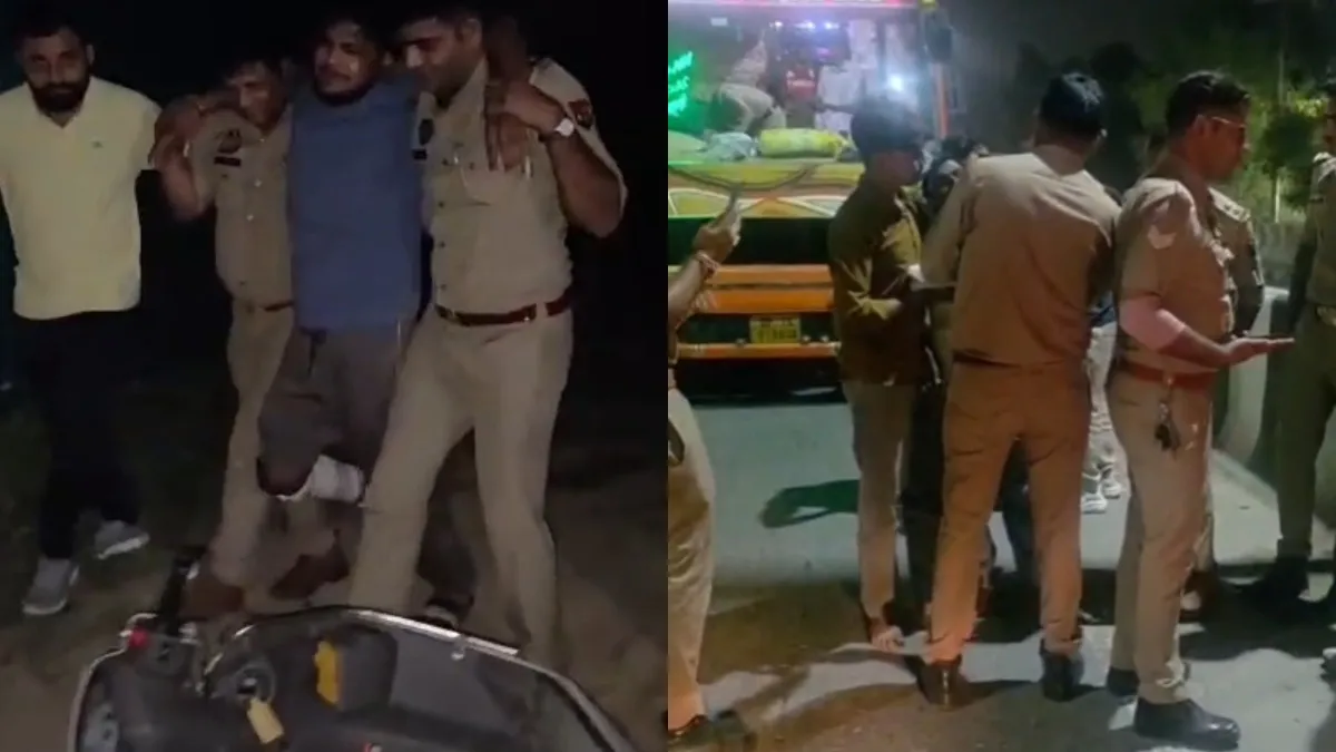 दिल्ली-मेरठ एक्सप्रेसवे पर बदमाशों ने बस को बनाया निशाना, की फायरिंग, पुलिस ने मुठभेड़ में मारी गोली