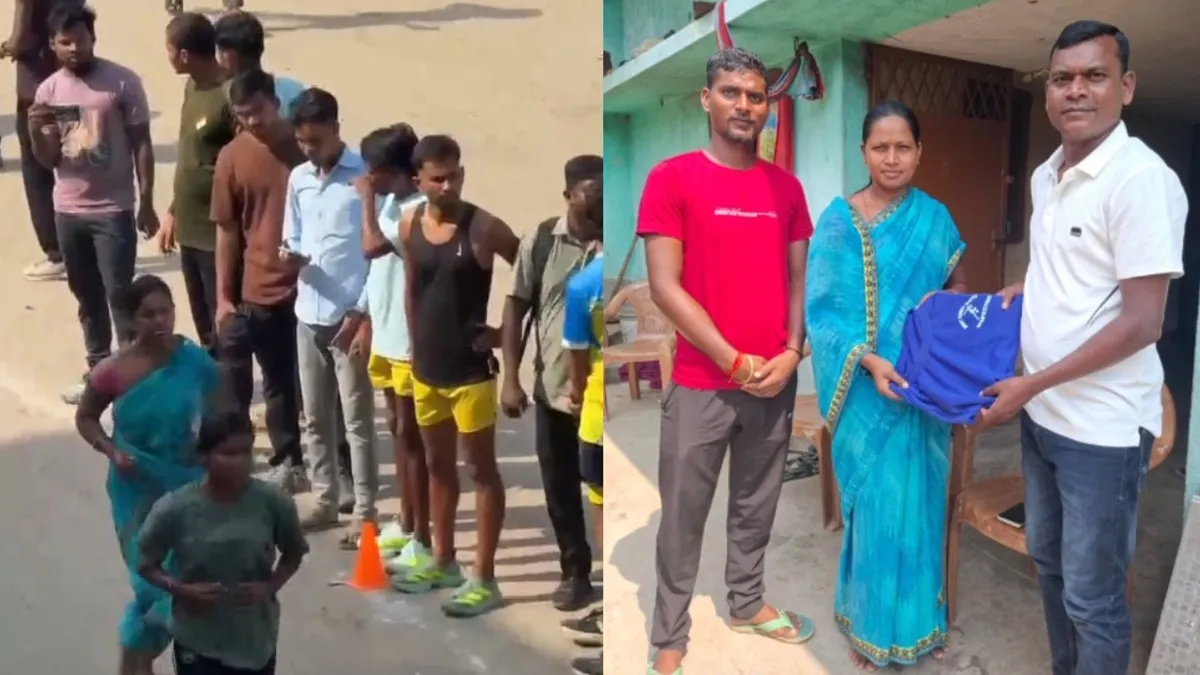 खाकी वर्दी का सपना... साड़ी पहनकर नंगे पांव दौड़ी कविता महतो, 1600 मीटर ट्रायल करीब 6 मिनट में किया पूरा- VIDEO