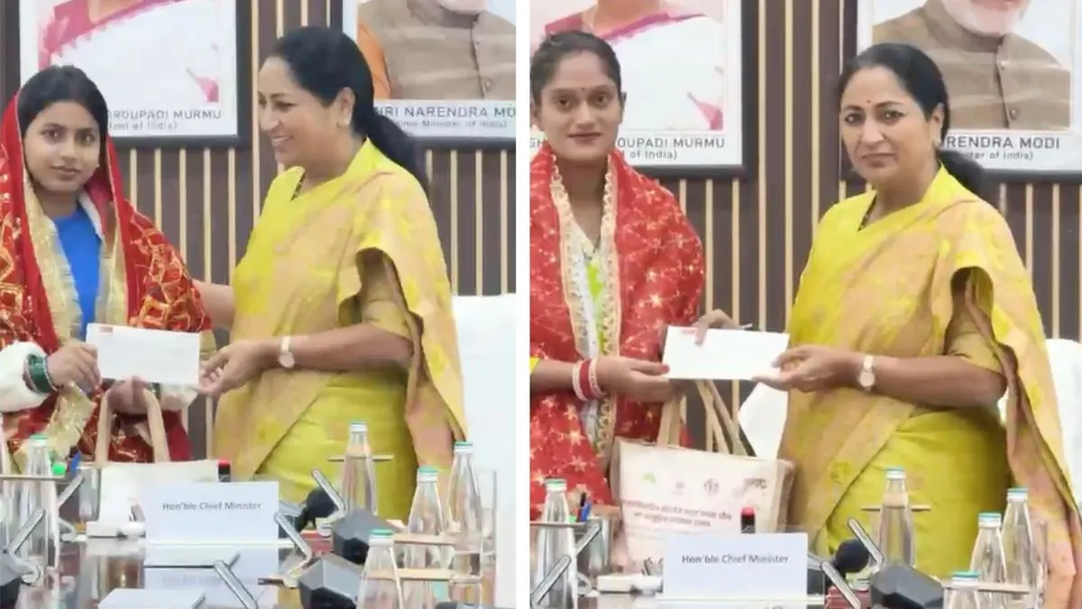 करवा चौथ पर दिल्ली की 51 बेटियों को मिला 1-1 लाख रुपये का तोहफा, सीएम रेखा गुप्ता ने खुद सौंपे चेक