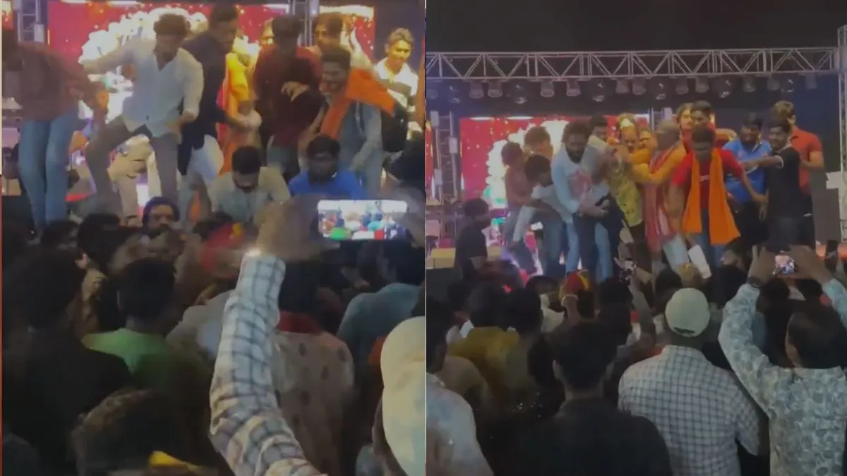 छत्तीसगढ़ के दुर्ग में गरबा कार्यक्रम के दौरान भारी हंगामा, मंच पर हाथापाई; कांग्रेस नेता के साथ धक्का-मुक्की