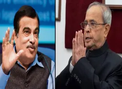 <p>nitin gadkari and pranab mukherjee</p>- India TV Hindi