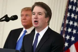 Brett Kavanaugh with Donald Trump (in background) | AP Photo- India TV Hindi