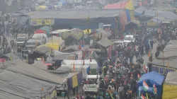 Farmers ongoing agitation against the new farm laws at the Singhu border.- India TV Hindi