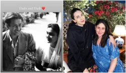 kareena and karisma shares old unseen pic of grandparents raj kapoor and krishna - India TV Hindi