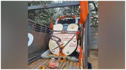 World largest lock and 1265 kg laddoo Prasad arrive in Ayodhya as Ram Temple Pran Pratishtha approac- India TV Hindi