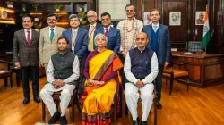 Finance Minister Nirmala Sitharaman with the budget team- India TV Paisa