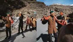 Diljit Dosanjh dance on Pahadi Jhumar with local people of kinnaur himachal pradesh- India TV Hindi