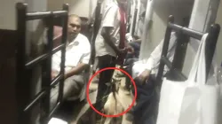 man with goat in train- India TV Hindi