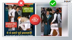 Fact Check Manmohan Singh did not touch Sonia Gandhis feet photo being shared with fake claim- India TV Hindi