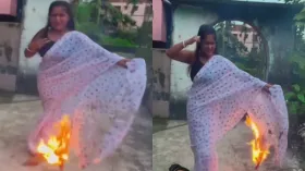 दिन प्रति दिन अपना आपा खोते जा रहे हैं रीलबाज, भाभी ने रील बनाने के लिए अपनी साड़ी में लगाई आग और किया डांस