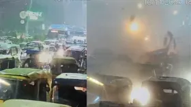 दिल्ली ब्लास्ट का नया VIDEO आया सामने, धमाका होते ही कई फीट ऊंचे उड़े वाहनों के परखच्चे