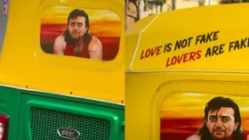 संजू बाबा की फोटो के साथ ड्राइवर ने ऑटो पर लिख दी ऐसी बात, देखकर यूजर्स बोले- 'अन्ना ने दिल जीत लिया'