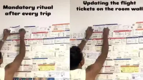 'गजब रस्म निभाई गुरू!' हर यात्रा के बाद फ्लाइट की टिकट को दीवार पर सजाता है ये शख्स, यूजर्स भी कर रहे तारीफ