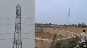 अज्जू बाई की जिद से मचा हड़कंप! 400 KV के टावर पर चढ़ी महिला, हाई वोल्टेज ड्रामे का वीडियो वायरल