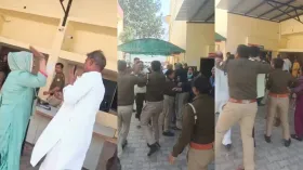 पति-पत्नी के विवाद में जंग का अखाड़ा बना पुलिस थाना, जमकर हुई मारपीट 