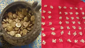 तमिलनाडु: तिरुचरापल्ली के एक मंदिर की खुदाई में मिले 1.7 किलो वजन के 505 सिक्के