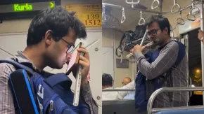 नेत्रहीन लड़के ने लोकल ट्रेन में दिखाई अपनी कला, Video को जमकर मिल रहे लाइक्स