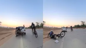 Video: बठिंडा-चंडीगढ़ नेशनल हाईवे पर साइकिल चला रहे लोगों पर नशेड़ियों का हमला, कैमरे में कैद हुई पूरी घटना