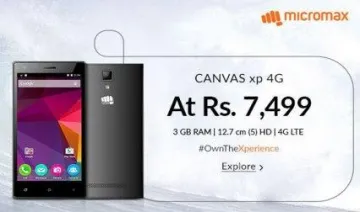 Micromax ने लॉन्च किया कैनवस XP 4G स्मार्टफोन, कीमत 7,499 रुपए- India TV Paisa