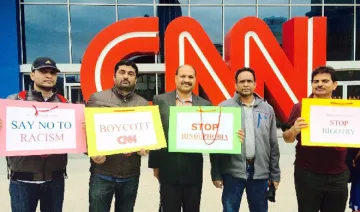 Indian Americans hold peaceful protest against CNN in...- India TV Hindi