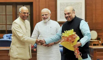 Ram Nath Kovind, Narendra Modi and Amit Shah | PTI Photo- India TV Hindi