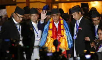 Sher Bahadur Deuba (in center) | AP Photo- India TV Hindi