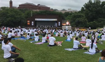  Indian embassy Celebrates 3rd International Yoga Day- India TV Hindi