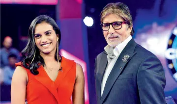 amitabh bachchan pv sandhu in kbc 9- India TV Hindi