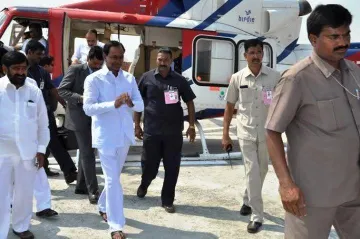 Telangana-CM-K-Chandrasekhar-Rao-escapes-unhurt-as-bag-kept-in-his-chopper-catches-fire- India TV Hindi