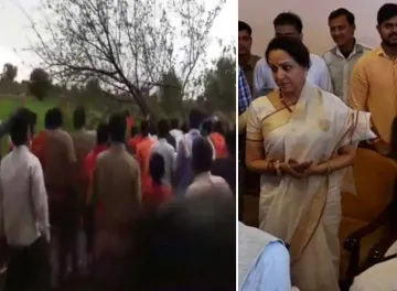 <p>A tree fell in front of BJP MP Hema Malini's convoy in...- India TV Hindi