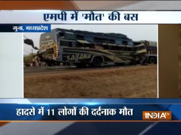 Madhya Pradesh: Bus-truck collision kills 11, injures more than 20 in Guna- India TV Hindi