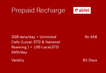 Airtel Rs 558 Prepaid Pack- India TV Paisa