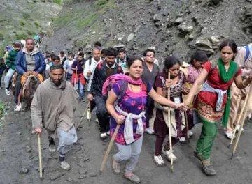 <p>Amarnath Yatra Another batch of 5791 pilgrims left on...- India TV Hindi