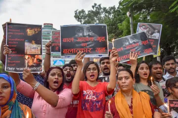 <p>Members of different organisation stage a protest march...- India TV Hindi