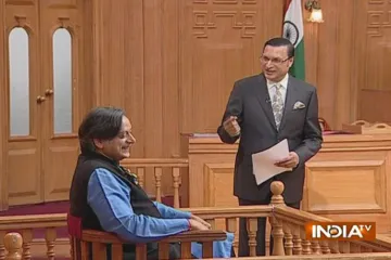 <p>shashi tharoor in aap ki adalat</p>- India TV Hindi