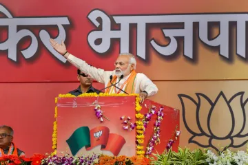 <p>Prime Minister Narendra Modi addresses during BJP...- India TV Hindi