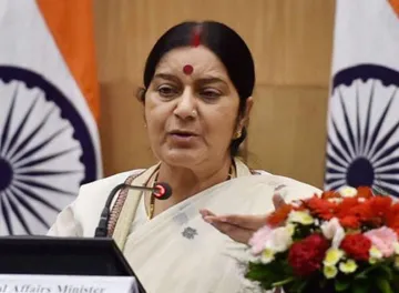 EAM Sushma Swaraj arrives at Qatar's Doha. She is on a four-day visit to the Gulf countries of Qatar- India TV Hindi