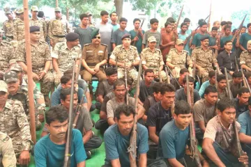 <p>Naxal Surrender in Chhattisgarh (Photo Credit ANI)</p>- India TV Hindi