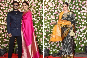 Deepika and Rekha in Kapila sharma and Ginni Wedding Reception- India TV Hindi